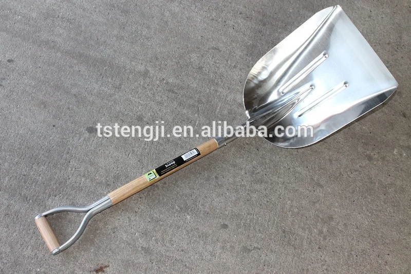 2022 snow shovel material aluminum with wooden handle and fiber glass handle