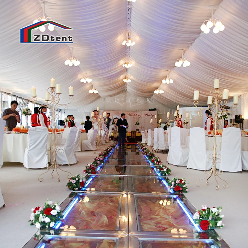 Outdoor luxury wedding event tent banquet restaurant tent with drapery lining