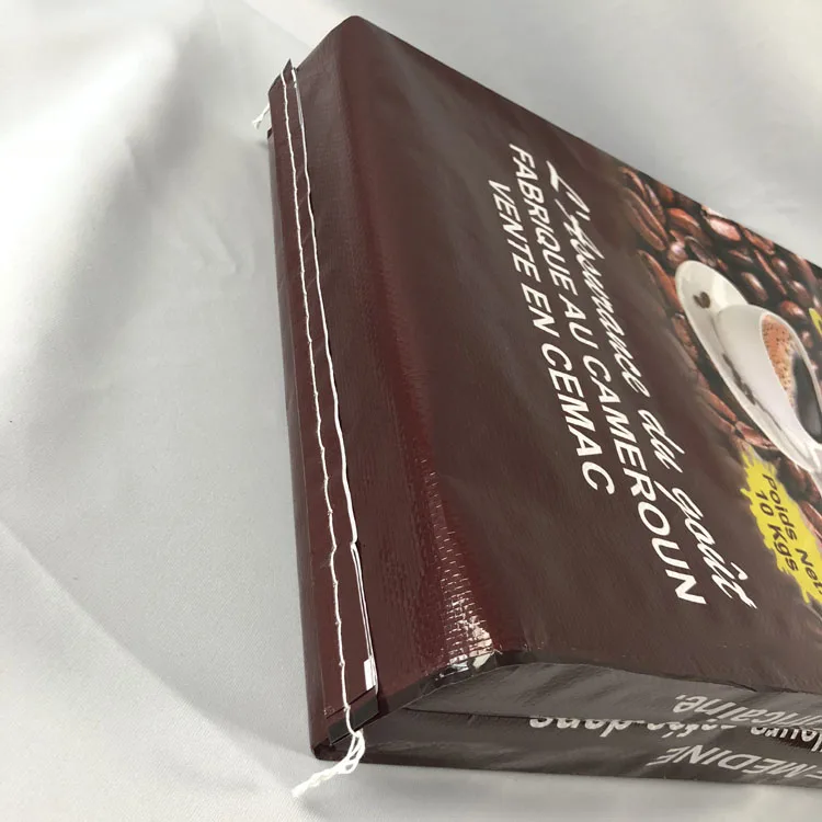 Cameroon 10kg recycled bopp woven coffee bean packaging bag ,plastic empty pp sack bags