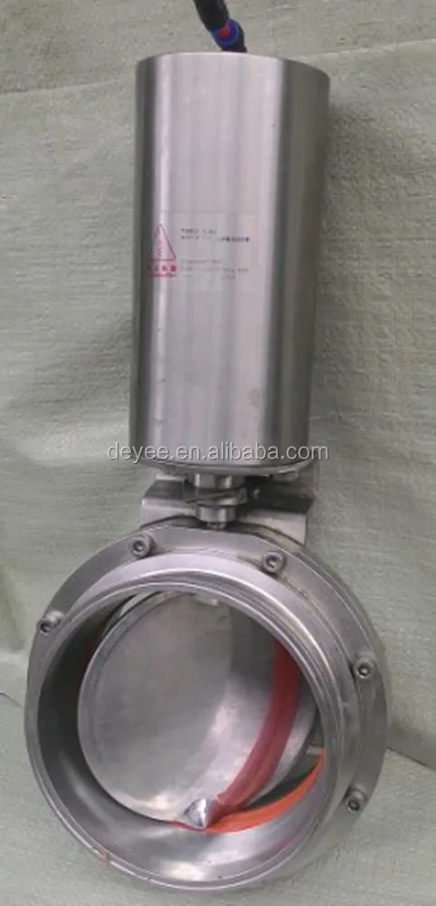 19MM Stainless Steel SS304/SS316L Pneumatic Actuator Triclamped Butterfly Valves