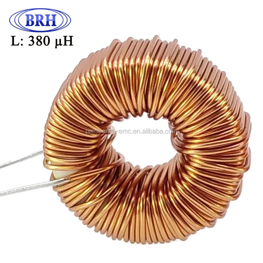Plug ins toroidal ferrite core wire wound coil power inductor 380uh