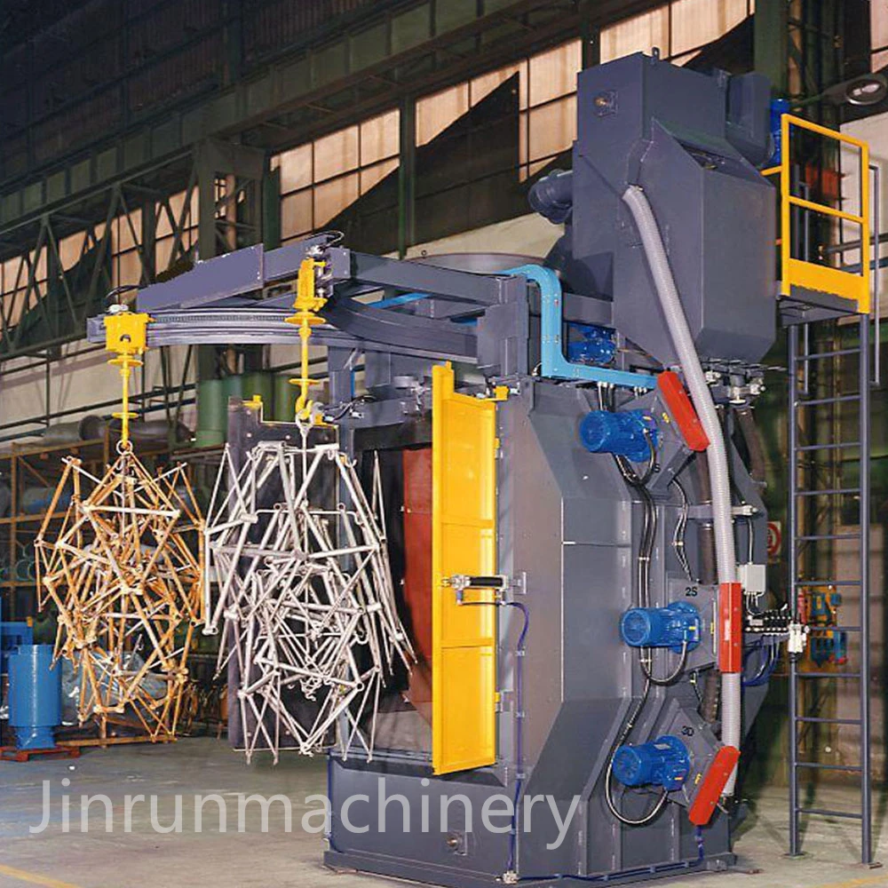 Single and double hooks shot blasting machine, hook type shot blaster