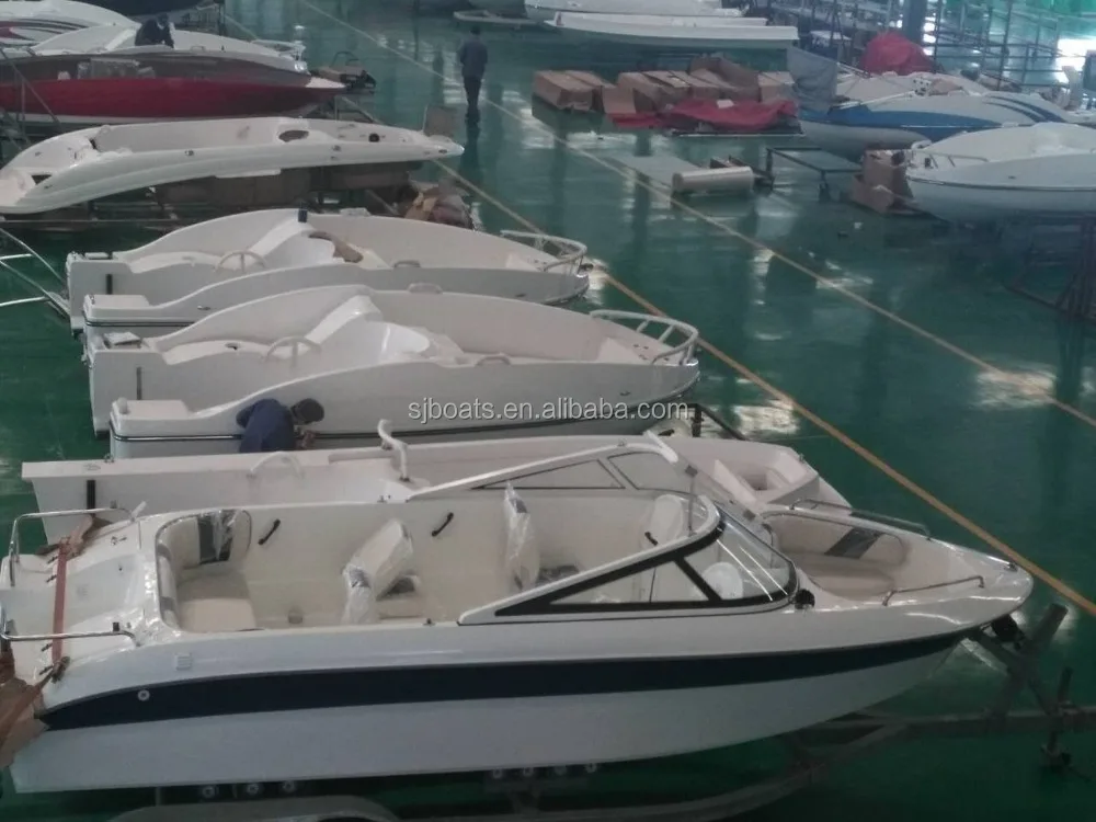 2018 New SANJ 18ft fiberglass high Speed outboard sport boat manufacturer