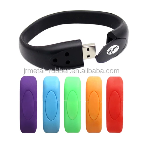 cheap custom medical silicone usb flash drive waterproof slap bracelet