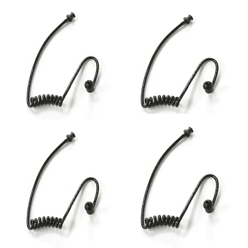 Black Coil Acoustic Tube With Mushroom Eartip For Acoustic Tube Earphone