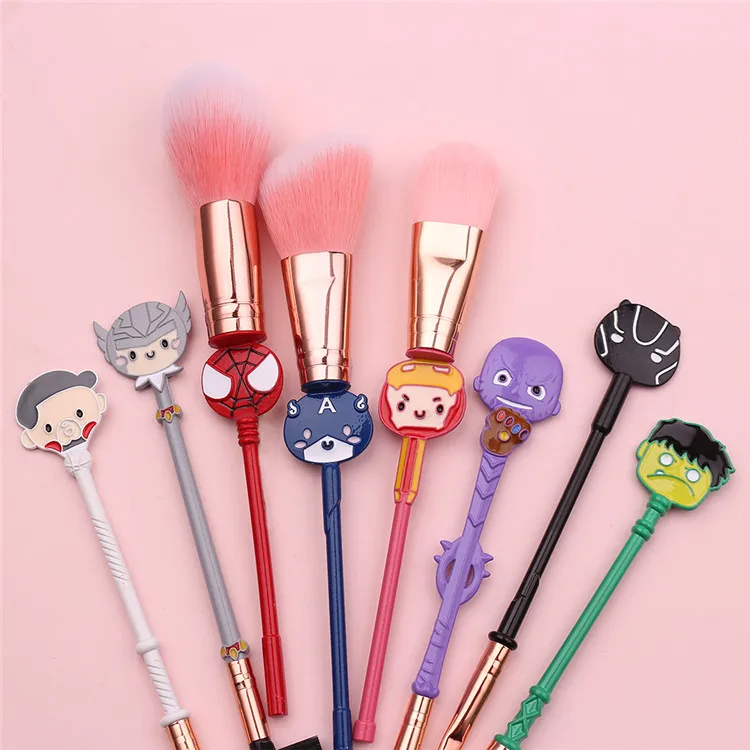 8pcs The Avengerss Makeup Kits Avenger Marvel Peripheral beauty tool Thanos Spider man make up brush