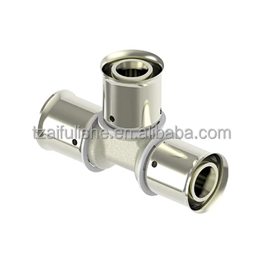 Manufacturer Brass Press fittings Multilayer pipe fittings high quality Nickel plated Tee