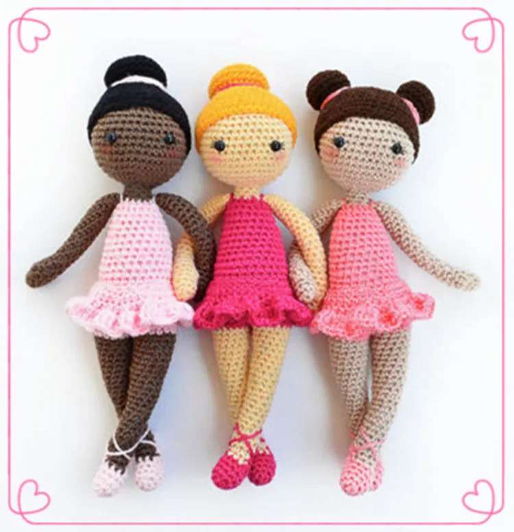 Direct-factory Wholesales 100% Cotton Baby/Kids Crochet Amigurumi Doll Stuffed Toys
