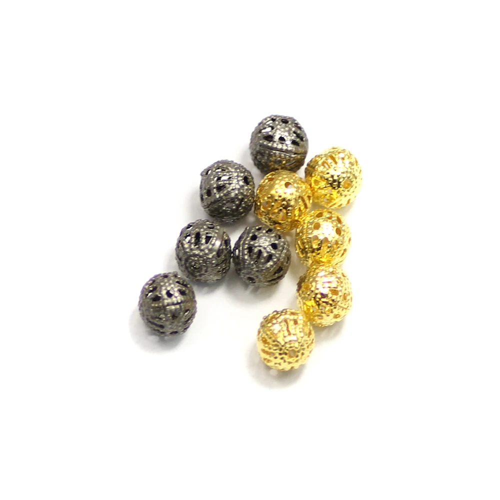 Фурнитура для изготовления ювелирных изделий из мелких металлических бусин, 8 мм
