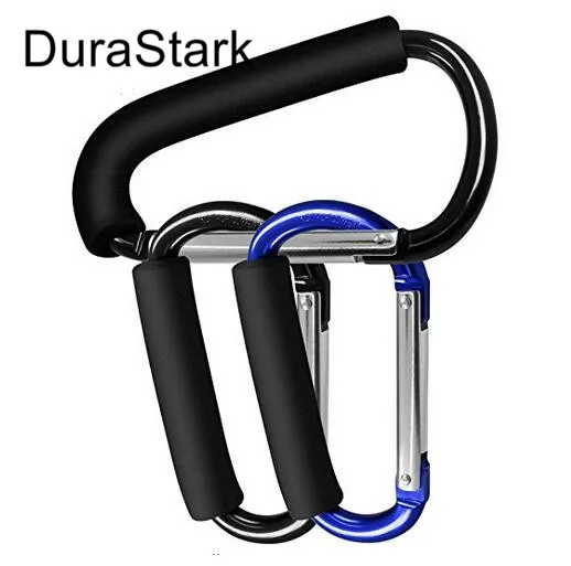 Stroller Hook /New Design D shape with Soft Form Grip for Mommy hook &Baby Hook /Aluminum Carabiner