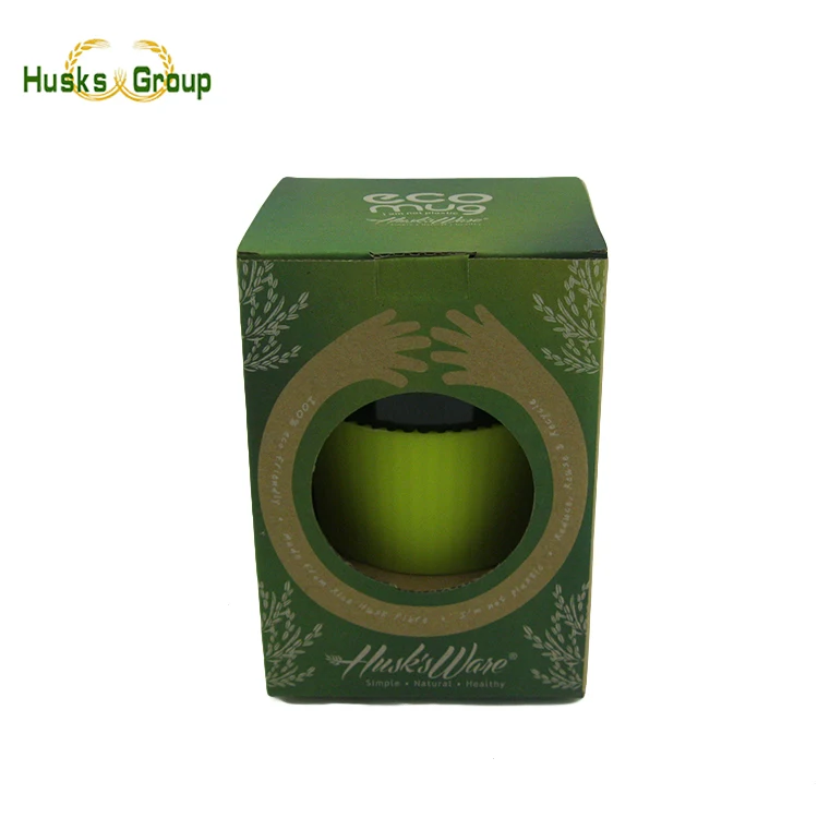 2024 best sell eco reusable Rice Husk Colorful Coffee Cups 15 oz  With lids