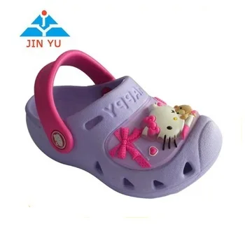 
China kids Hello Kitty girls manufacturer purple eva garden clogs shoes for beach 