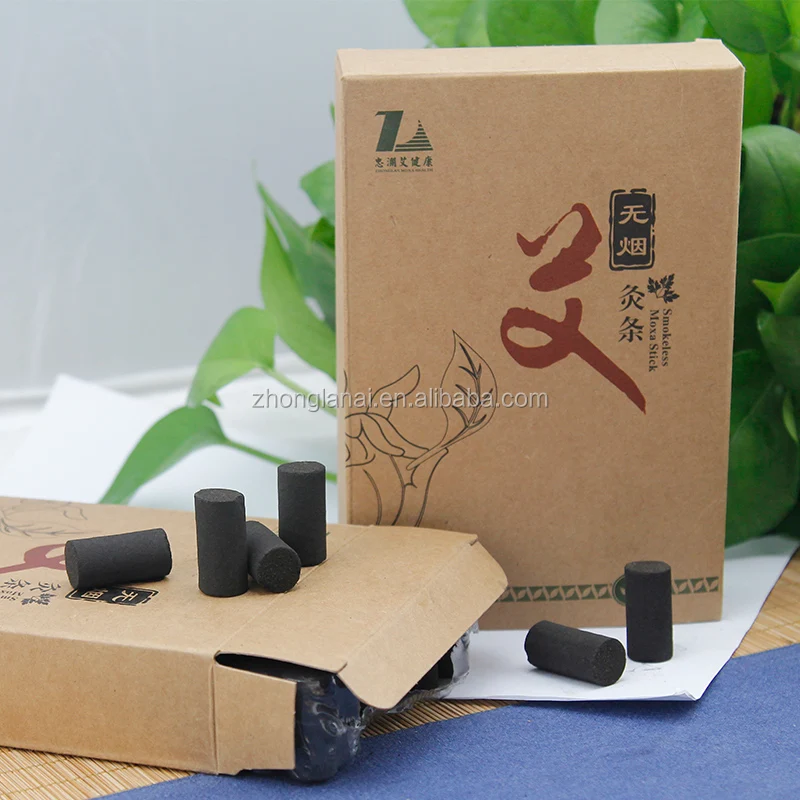 Natural 96pcs smokeless moxa stick green health care moxa cone moxibustion massage