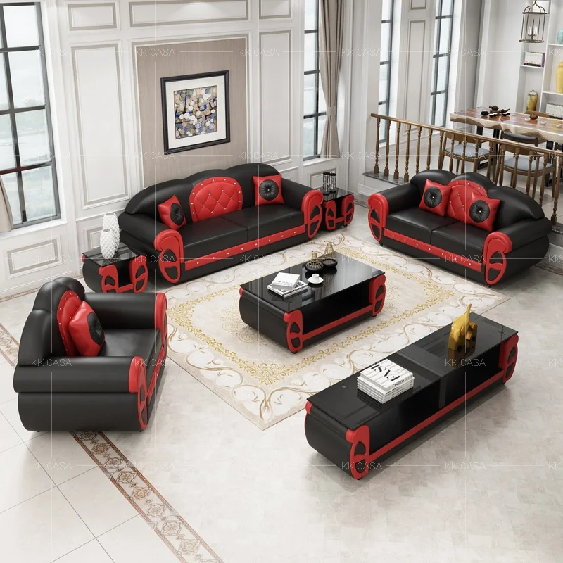 Home Furniture General Use Latest Design Leather Sofa Set 3 2 1 Seat Genuine Living Room sofa price