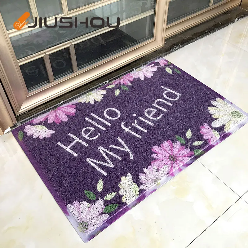 
Plastic custom printed PVC silicone vinyl door floor mat 