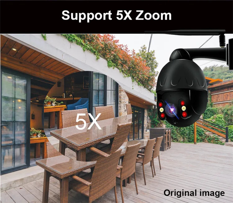 
H.264 Sony Imx307 Sensor Wifi Ip Camera 1080P Full Color PTZ Dome Home Outdoor Security Camera 