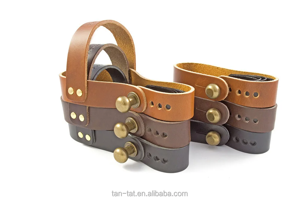 Genuine Leather Bicycle Wine Beer Caddy Rack Holder