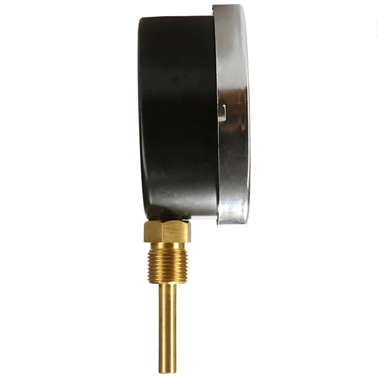 Bimetal hot water Temperature Gauge Stem with removable thermowell