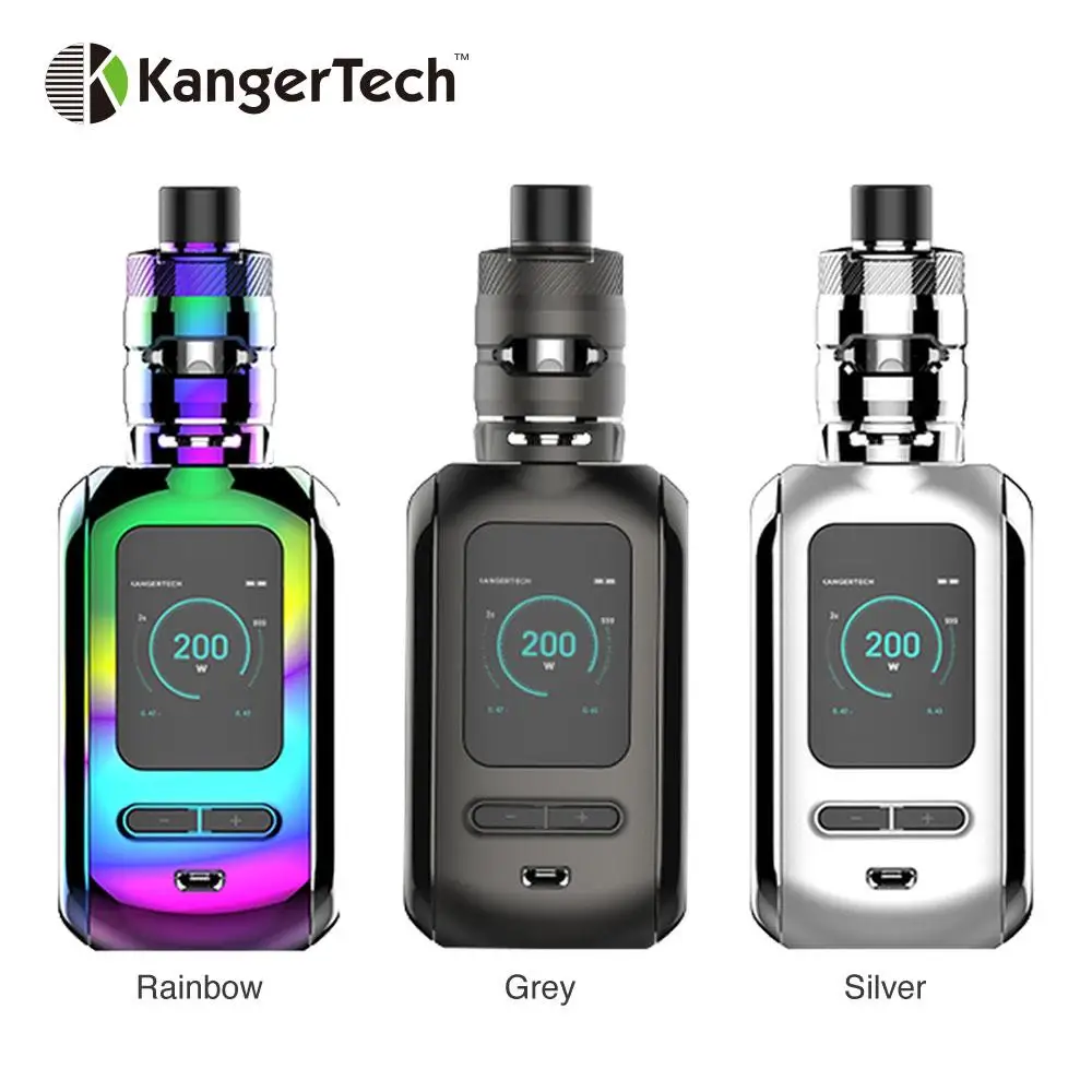 Kanger Ranger Комплект 200 Вт Box MOD Vape с 3,8 мл RANGER танк и 200 Вт Максимальная выходная мощность Топ пуш-ап-to-открыть наполнение бака жидкостью для электронных сигарет Vape
