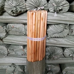 Heavy duty  Lacquered  painted Wooden push broom handle stick  with threaded tip wooden dowel rods
