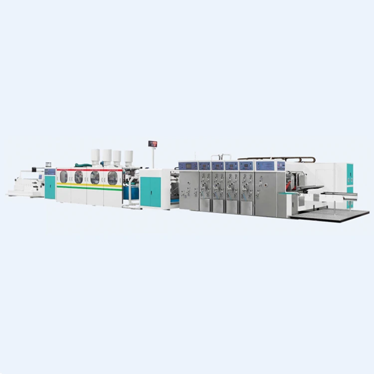 ZH-SYKM High Speed Flexo Printer Slotter Rotary Die Cutter With Stacker And Folder Gluer Carton Printing Manufacture Machine