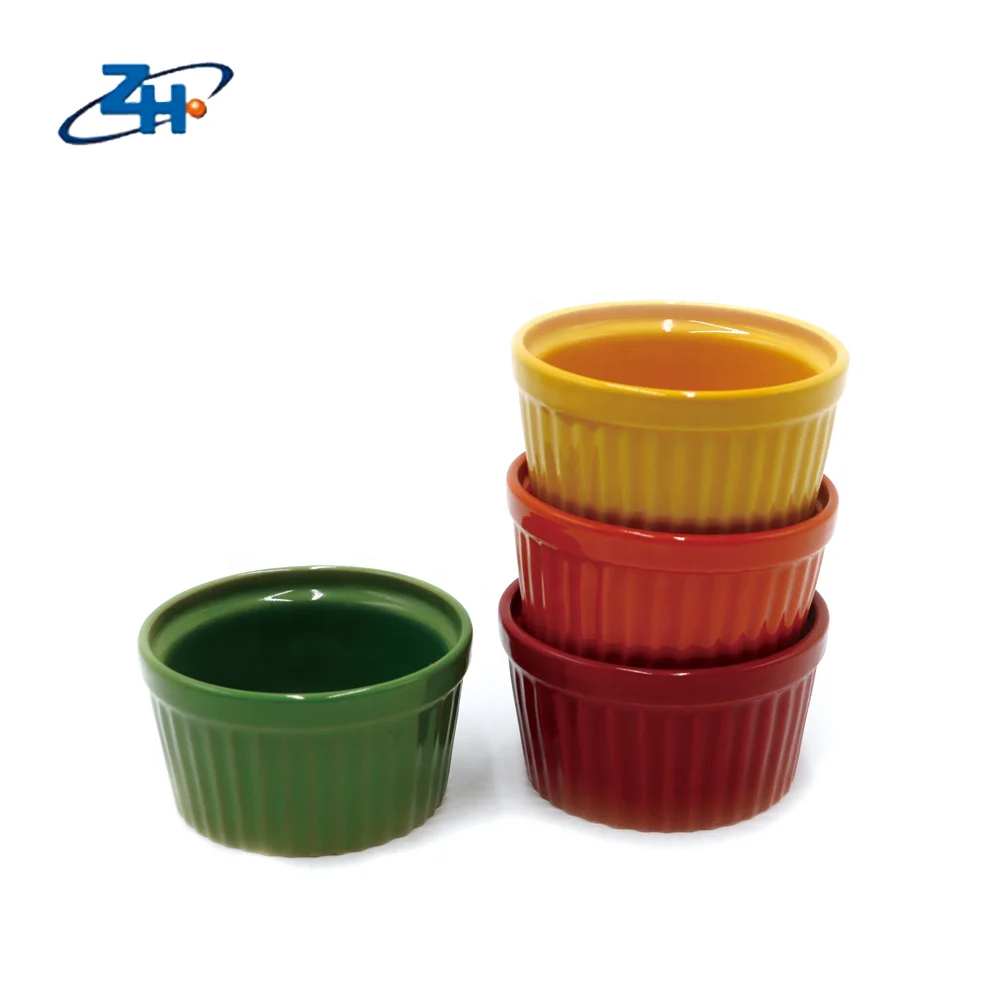 Colorful ceramic mini cake cup ice cream cup baking cup for sale