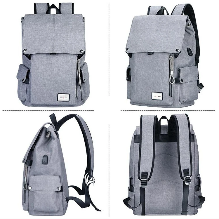 Fashion leisure school bag outdoor travel backpack with usb charging anti theft backpack