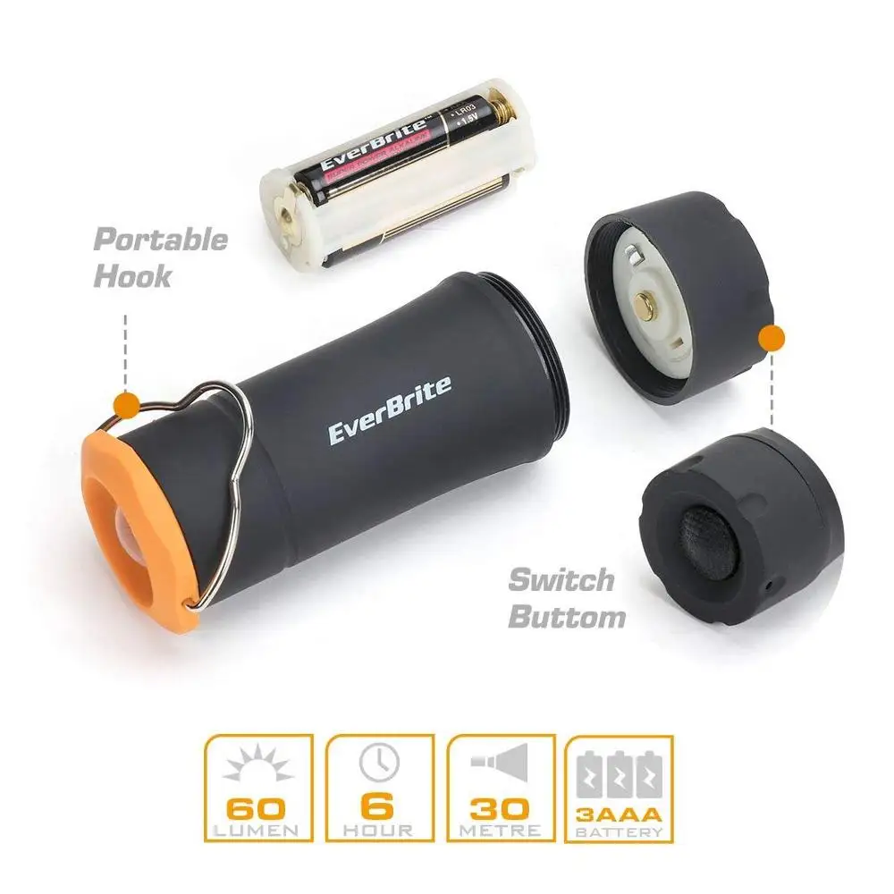 Portable 2 in 1 Camping Tent LED Lantern Waterproof Dimmable Handheld LED Flashlight for Biking Camping