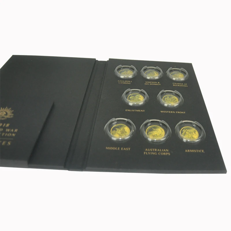 First World War Gold Coin Collection Holder Folder With Clear Blister Trays and Embossed Pattern