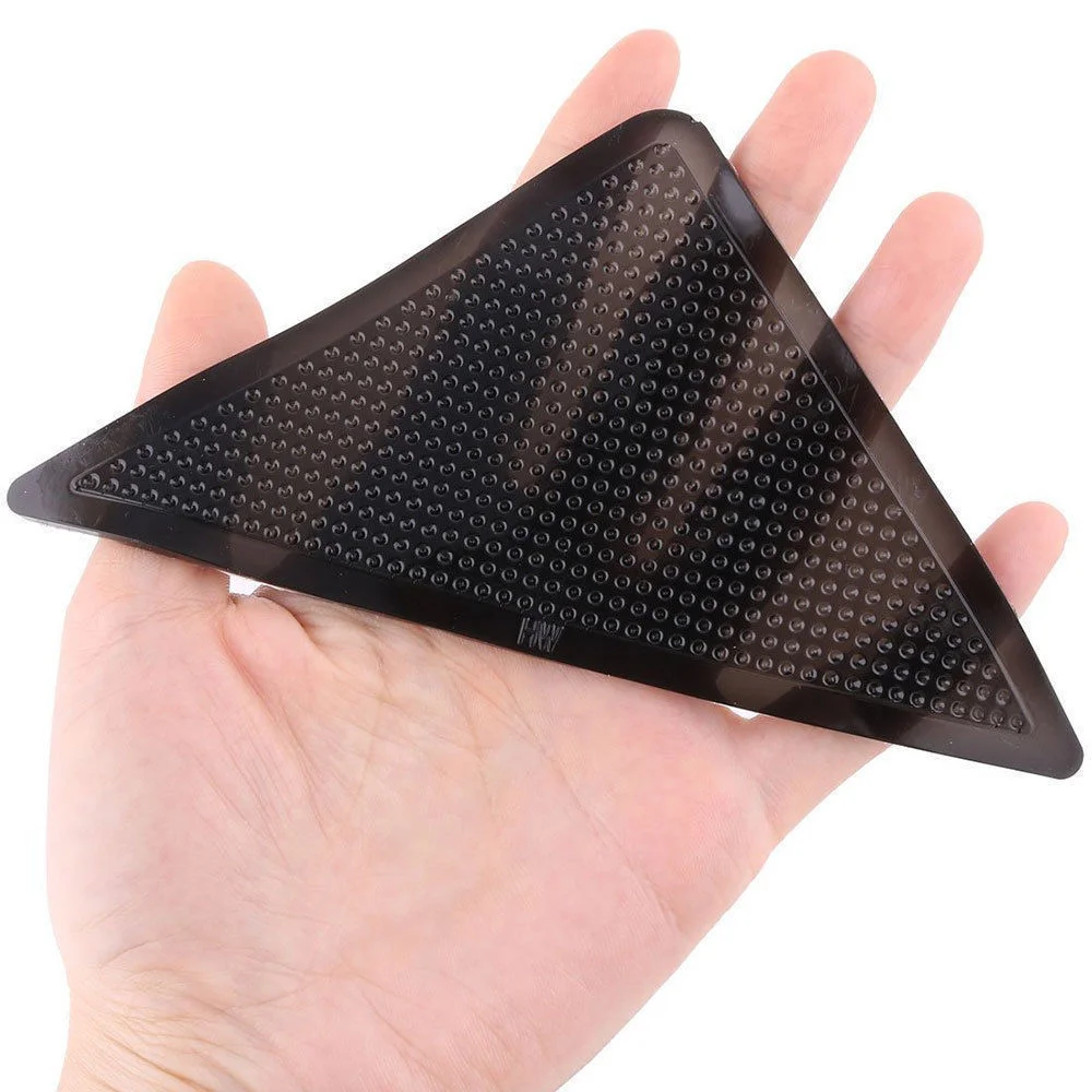 4 шт. треугольники окантовкой клейкий коврик на рукоятку Non-slip уголок ковер вышлите ваш заказ прямо к этому поставщику Pad для того, чтобы остановить скольжение для ковровых покрытий