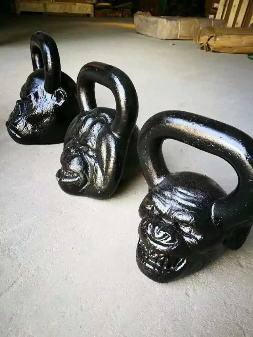 china cast iron monkey head adjustable gym used kettlebell set for weight lifting