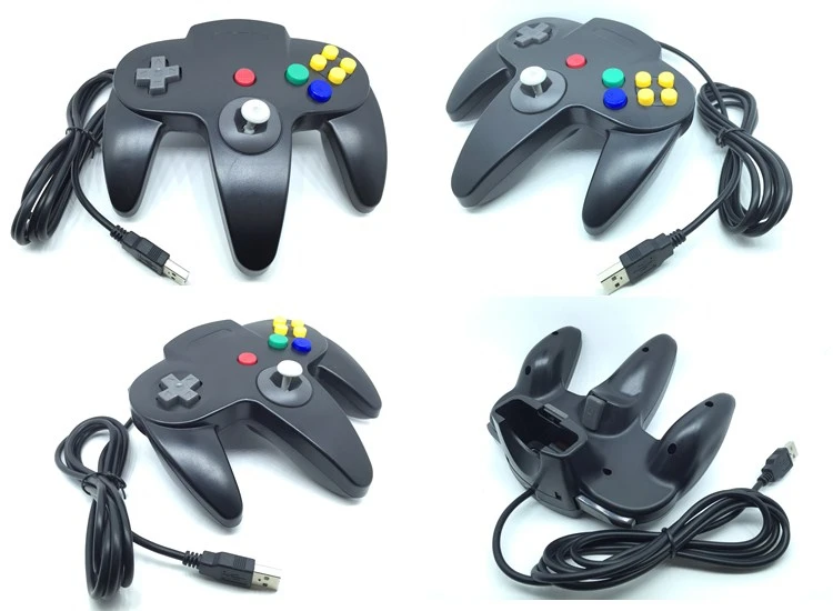 Classic N64 USB Wired Game Controller for Nintendo 64 PC and MAC