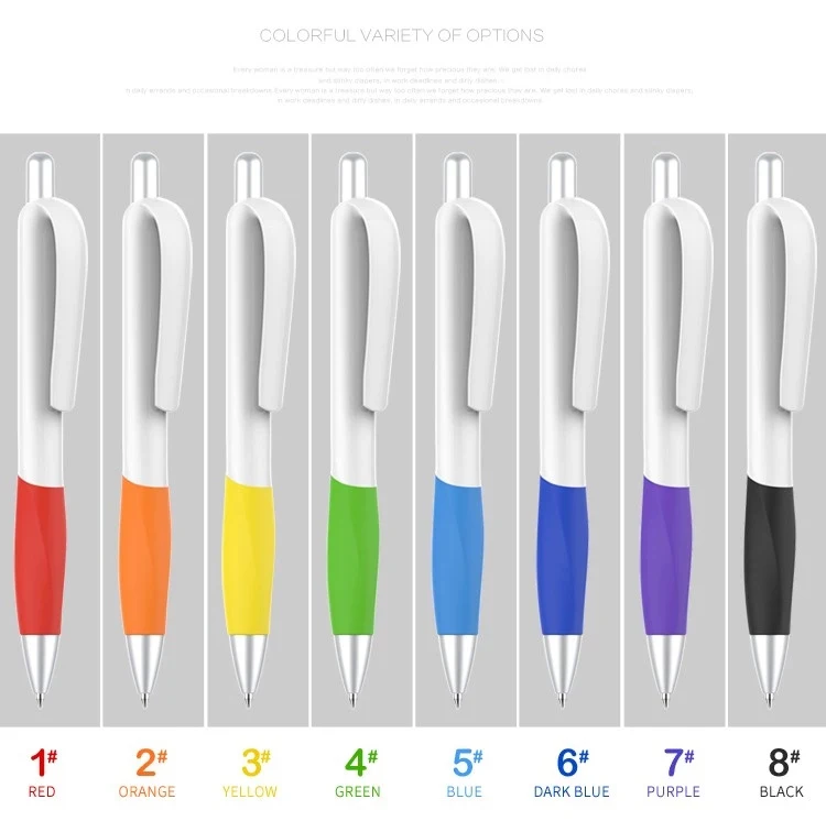 wholesale no minimum order custom logo boligrafos  red blue orange green yellow white pens with custom logo