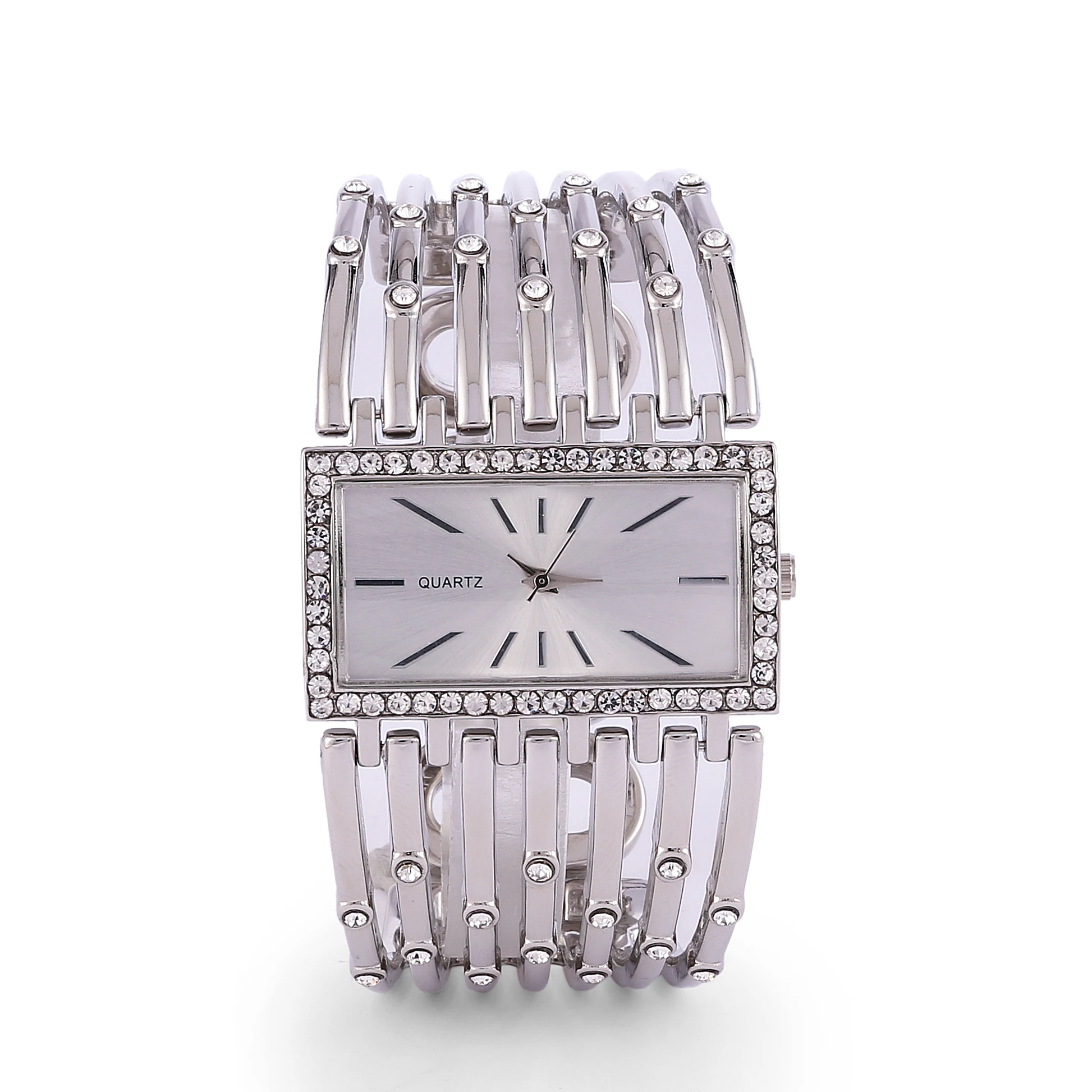 Popular Diamond-inlaid Rectangular Watch Steel Rose Gold S Bangle Fashion Analog Leather Black Bracelet Watches Women Wholesale