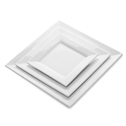 Restaurant Ceramic Plates Dishes, Restaurant Crockery Square Plate, White Square Dishes