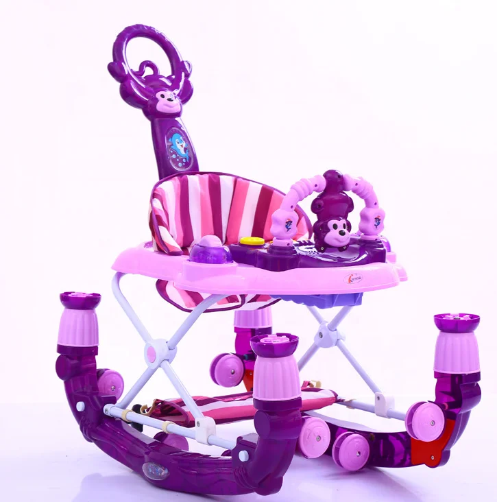2018 baby walker Height adjustable inflatable  multifunctional baby walker with lovely music cartoon