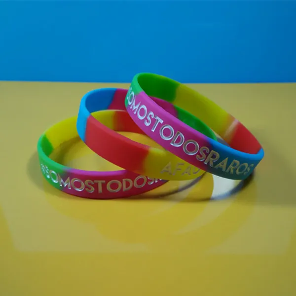 Colorful Rainbow Silicone Bracelets/7  Colors Segmented Silicone Wristbands/Rainbow Bands
