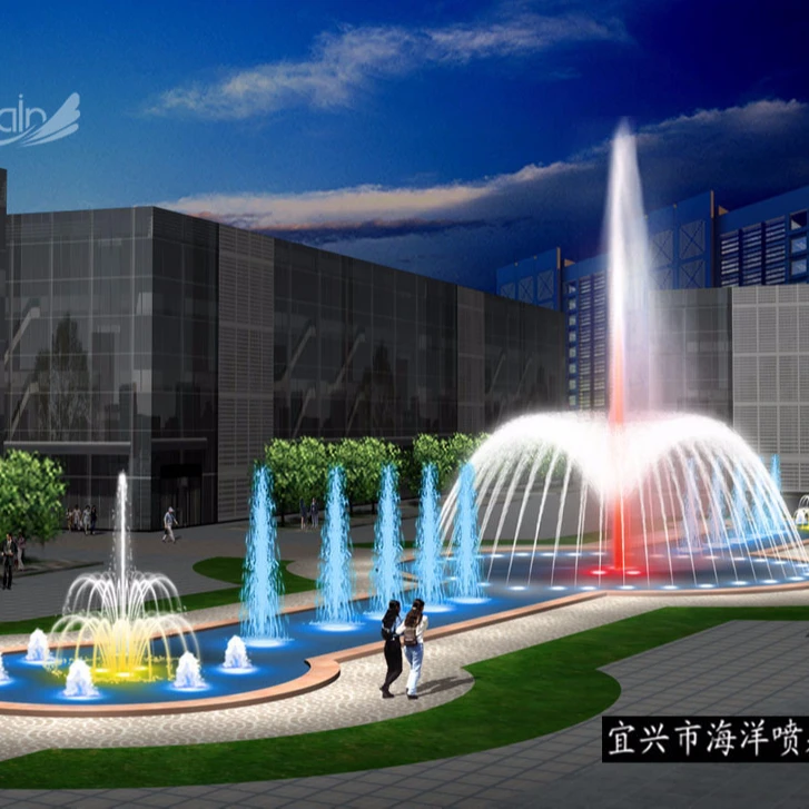 Colorful lights fountain decorative program control dancing water fountain