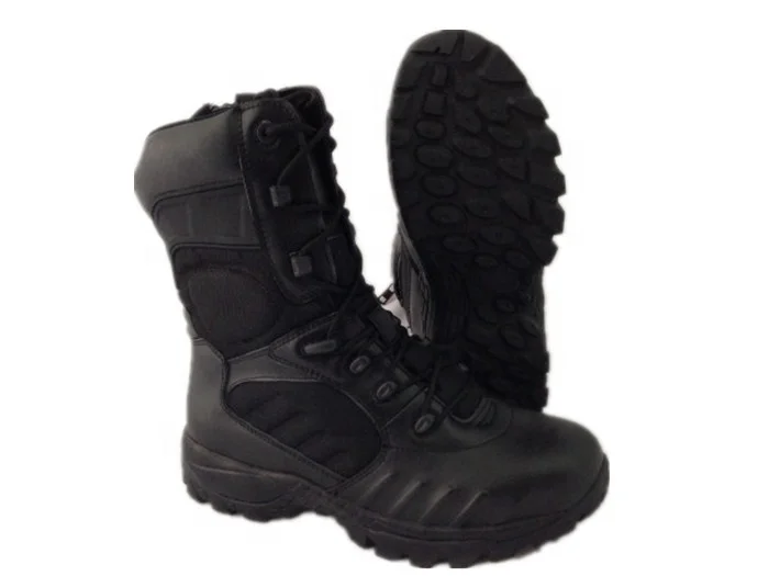D China high quality professional military tactical force equipment waterproof anti-riot side zip military boots HSM016