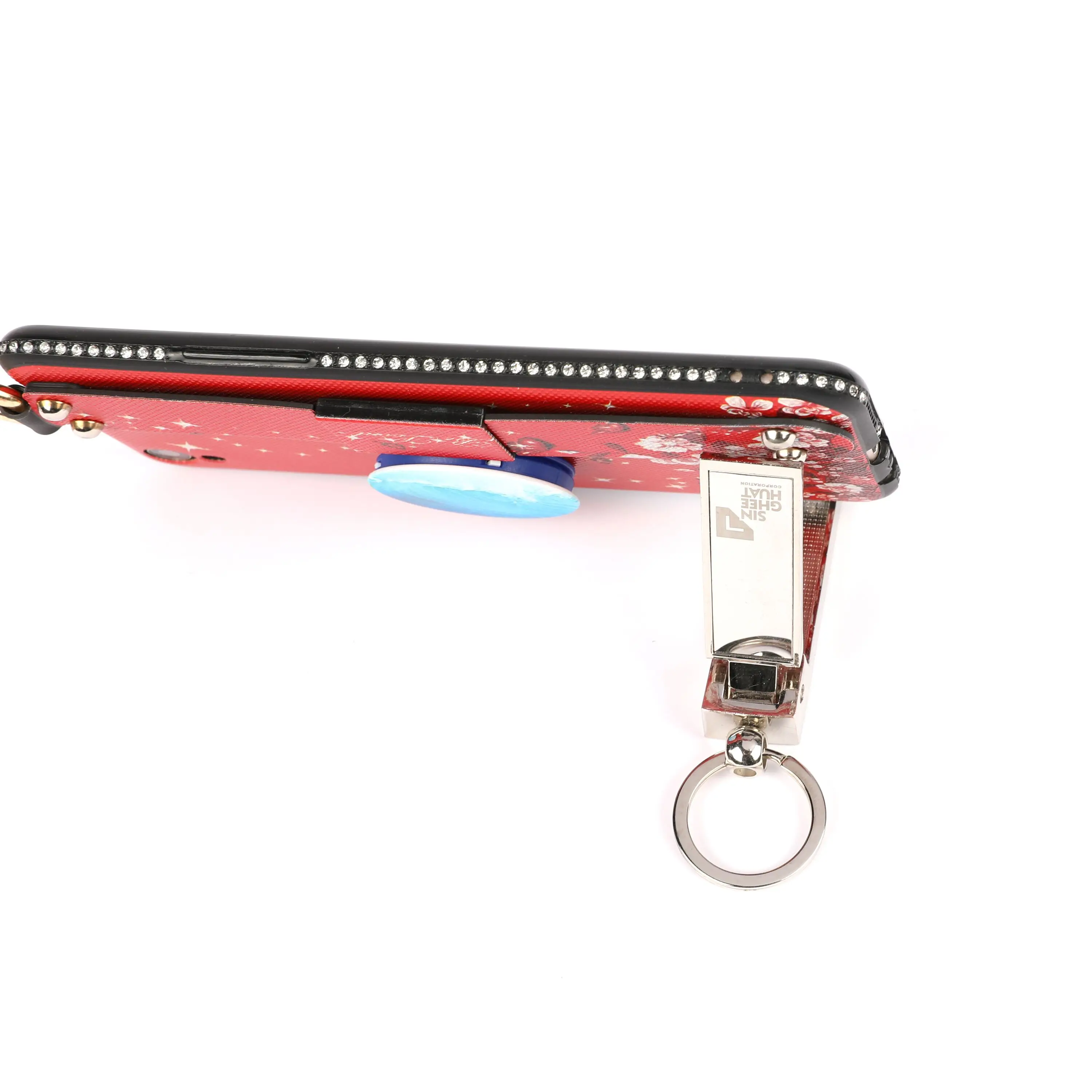 Custom Your Logo Mobile Phone Holder Key Chains,Multi-functional Mobile Phone Holder Keychain