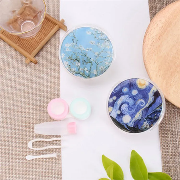 Mini Pocket Contact Lens Carrying Box Contact Lens Case With Mirror/Tweezer