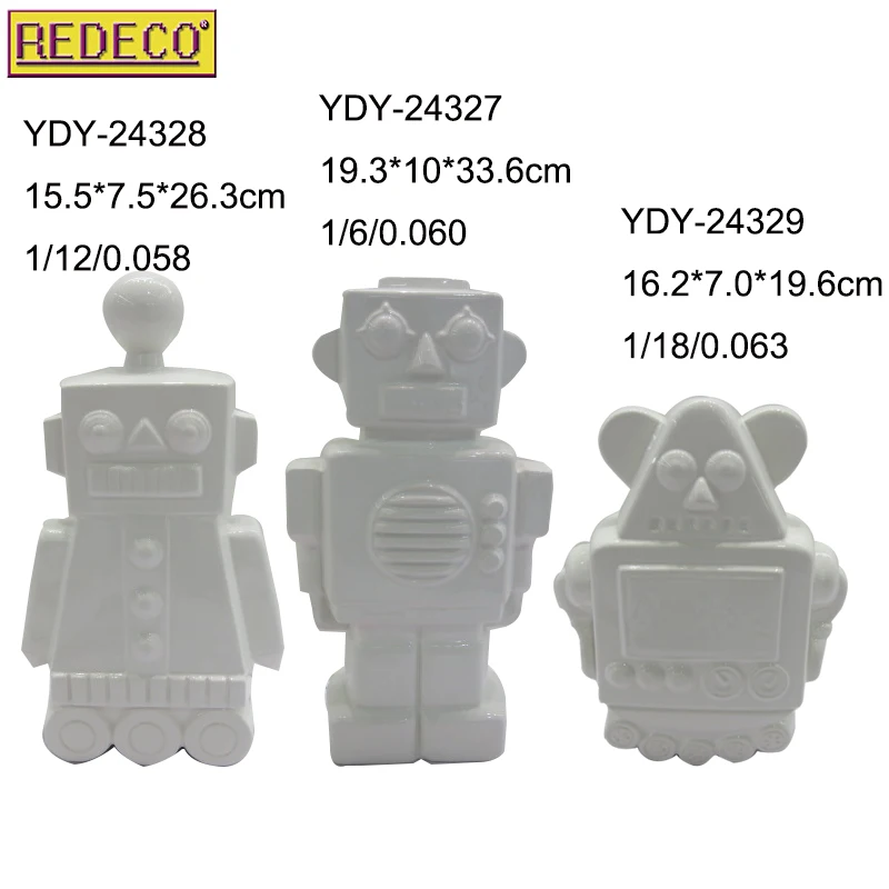 High quality new designed animated ceramic robot for home decoration