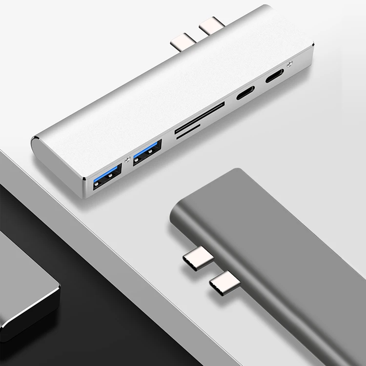 Портативный 7 в 1 USB концентратор тип-c адаптер к HD Thunderbolt USB 3,0 SD TF адаптер