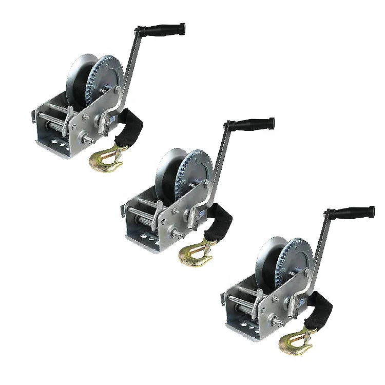 Hardened Steel Dual Gears Hand Winch 3500lbs With 33FT Cable Hand Crank Manual Boat ATV RV Trailer Marine Heavy Duty Hand Winch