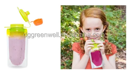
Silicone Washable Baby Food Pouch With Spout 