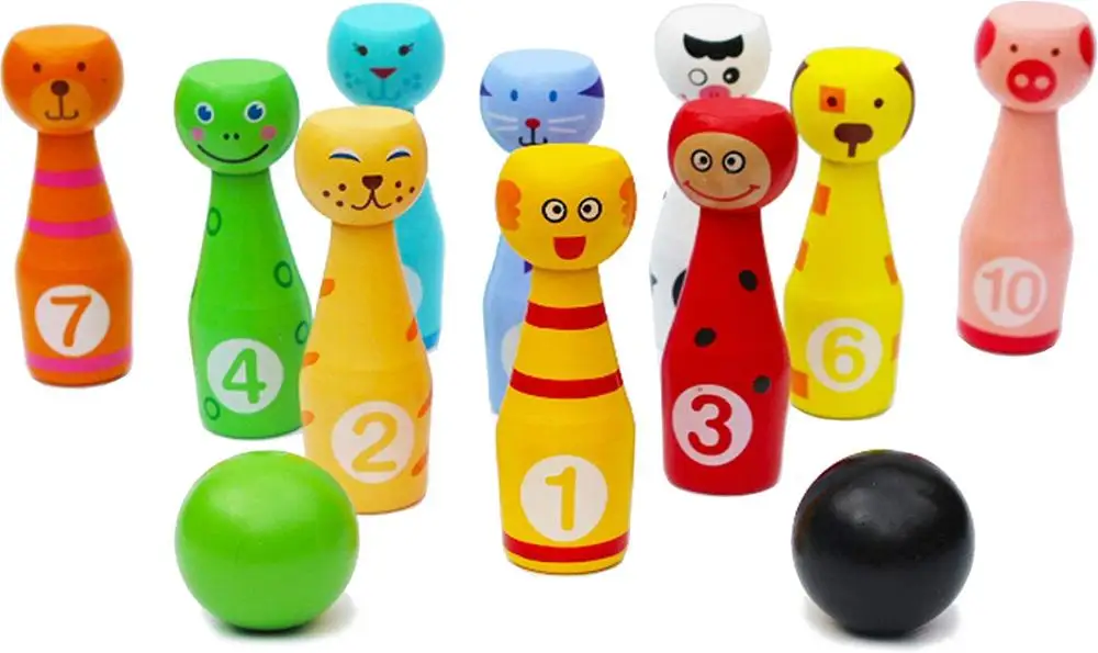 Skittles Children 2019 Hot Product Wooden Bowling Set Toy
