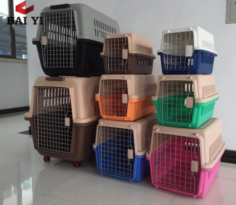 Trade Assurance Pet Product Plastic Dog Flight Cage For Transport