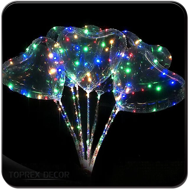 TOPREX DECOR 2018 Wholesale mini led balloon lights 18inch  glow stick balloons for wedding and party  decoration
