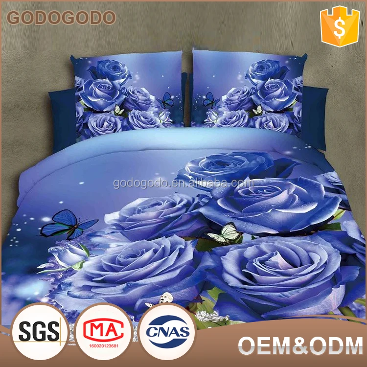
Luxury Wedding Bed Sheet Comforter 4Pcs King Size Custom Print 3D Printed Bedding Set 