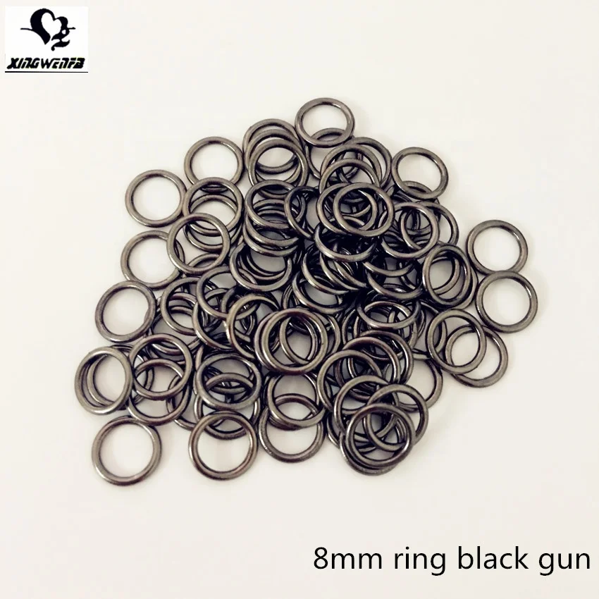 Экологически чистый 8 мм черный пистолет металлический купальник сплав кольцо и ползунок
